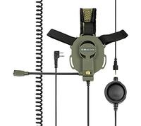 Midland - Bow-M Evo Cuffia con Microfono a Braccetto Removibile e Rotazione | 180° - Auricolare Softair e Paintball con Doppio Sistema di Ascolto, Inserti in Silicone, PTT Large per Uso con Guanti