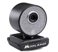 Midland Follow-U Webcam C1522, webcam girevole dal design elegante per Smart Working con Live Tracking, microfono integrato, Full HD 1080p, compatibile con qualsiasi dispositivo dotato di porta USB