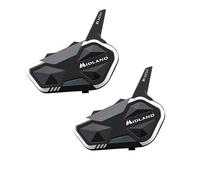 Midland - Interfono Moto Bluetooth + Mesh R1 Mesh Doppio, Auricolari Casco Moto Waterproof IPX6, Portata 2.200m, 23H, Audio RCF, Stereo Background, Compatibile TFT e Radio FM, 6 Persone Conference