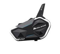 Midland - Interfono Moto Bluetooth + Mesh R1 Mesh Singolo, Auricolari Casco Moto Waterproof IPX6, Portata 500m, 23H, Audio RCF, Stereo Background, Compatibile TFT e Radio FM, 6 Persone Conference