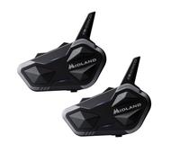 Midland - Interfono Moto Coppia Bluetooth BTR1 Advanced X, 2 Auricolari Casco Moto 1200m Connette 4 Persone, Connessione Smartphone/GPS/Musica Audio RFC Professionale, 23h Autonomia/Radio FM/ECE 22.06