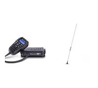 Midland M-5 CB e Antenna CB RV 65, Ricetrasmittente Veicolare Multi Banda Senza Licenza, 40 Canali AM/FM, con Comandi Direttamente sul Microfono con Display LCD, con Presa 2 Pin Kenwood e USB