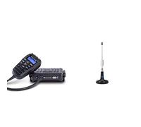Midland M-5 CB senza licenza, Ricetrasmittente Veicolare Multi Banda 40 Canali AM/FM, con Comandi Direttamente sul Microfono con Display LCD, con Presa 2 Pin Kenwood e USB & C1018 Antenna Cb Magnetica