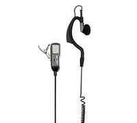 Midland Ma21-L Microfono con Mono Auricolare Regolabile, Accessorio per Radio Ricetrasmittenti con Doppio Jack in Cavi Spiralati, Ptt e Vox Selezionabili, Nero