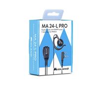Midland MA24-L PRO - Microfono Auricolare VOX/PTT 2 Pin Sistema Mani Libere | Ergonomico Regolabile Audio Riservato Professionale, Altoparlante Performante per Rumori Esterni, Linea XT/PRO, G7 PRO, G9PRO