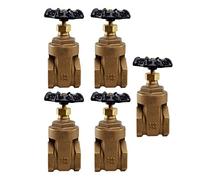 Midline Valve 429U223-5 Valvola a saracinesca resistente con maniglia ruota, arresto dell'acqua 1 pollice, connessioni FIP, ottone fuso (confezione da 5), 1