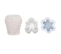Midnadiy Set di 3 candele in silicone, con struttura fine, superficie liscia per sformare facilmente, adatto per regali di Natale, candele profumate