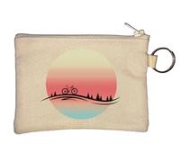 Midnight Bike Ride - Portamonete con portachiavi a forma di bicicletta, colore: Beige