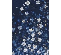 Midnight Blue Floral Lined Journal: Pretty Aesthetic Writing Notebook - 120 Pages for School, Study, Notes, Journaling and Everyday Writing