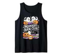 Midnight Book Club Ghosts Pumpkins Bats Cat Canotta