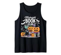 Midnight Book Club Ghosts Pumpkins Bats Cat Canotta