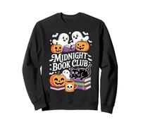 Midnight Book Club Ghosts Pumpkins Bats Cat Felpa