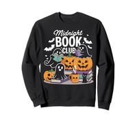 Midnight Book Club Ghosts Pumpkins Bats Cat Felpa