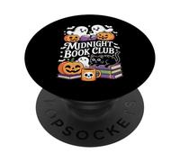 Midnight Book Club Ghosts Pumpkins Bats Cat PopSockets PopGrip Adesivo