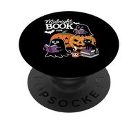 Midnight Book Club Ghosts Pumpkins Bats Cat PopSockets PopGrip Adesivo