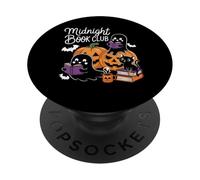 Midnight Book Club Ghosts Pumpkins Bats Cat PopSockets PopGrip Adesivo