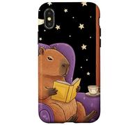 Midnight Capybara Book Lover - Biblioteca al chiaro di luna Custodia per iPhone X/XS