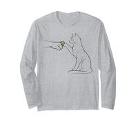 Midnight Cat Touch Magical Bond Line Art Silhouette a Forma di Gatto Maglia a Manica