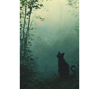 Midnight Familiar (Moonlight Gardens Collection): Black Cat Gothic Ästhetisches Lined Journal for Women • 117 Pages • 6 x 9 Inches