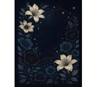 Midnight Floral Notebook: Dark Aesthetic Flower Journal with Stars - 110 Grid Pages, Large 8.5×11 in: Elegant celestial floral notebook for writing, ... daily notes | Grid paper | Large letter size