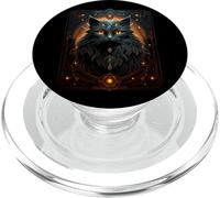 Midnight Gaze: Il gatto nero con gli occhi arancioni PopSockets PopGrip per MagSafe