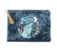 Midnight Hare - Beauty case in velluto con elegante design a forma di coniglio, astuccio compatto per viaggi e uso quotidiano, elegante idea regalo, Carbone