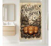 Midnight Harvest - Tenda da doccia con citazione Jack-o'-Lanterns, 91 x 183