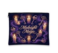 Midnight Magic Candle and Key Quote Fanciful Makeup Bag 17,8 x 22,9 cm | Atmosfera mistica, borsa per cosmetici, motivo chiave antica, estetica gotica accademica, decorazione per la casa gotica