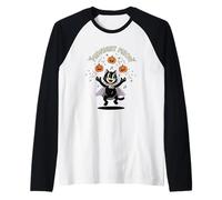 Midnight Meow Gatto Nero Maglia con Maniche Raglan