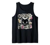 Midnight Mischief Black Cat, Design Grunge Punk Canotta