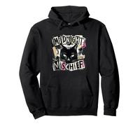 Midnight Mischief Black Cat, Design Grunge Punk Felpa con Cappuccio
