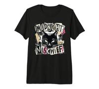 Midnight Mischief Black Cat, Design Grunge Punk Maglietta Premium