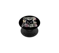 Midnight Mischief Black Cat, design grunge punk PopSockets PopGrip Adesivo
