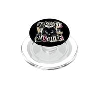 Midnight Mischief Black Cat, design grunge punk PopSockets PopGrip per MagSafe