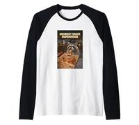 Midnight Snack Supervisor Raccoon Pizza Amante Maglia con Maniche Raglan