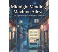 Midnight Vending Machine Alleys: A Cozy Japanese Night Coloring Book for Adults Featuring Rainy Streets, Cats, Lanterns, Bicycles, and Quiet Urban Japan