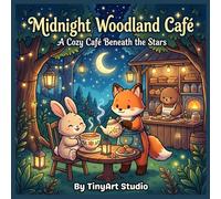 Midnight Woodland Café Coloring Book: Where Forest Friends Gather Under Lantern Light and Starlit Skies