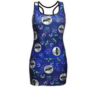 Midnight Zucchero Teschio Scheletro Bats Farfalla Luna Stampa Maglia Lunga