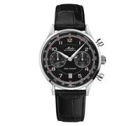 Mido Multifort Patrimony Chronograph M040.427.16.052.00 - 42mm Stainless Steel Case, Black Dial, Leather Strap