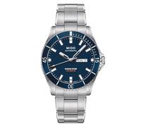 MIDO Ocean Star 200 - Orologio automatico svizzero da uomo - Cassa in acciaio inossidabile da 42,5 mm - Calendario giorno/data - Lunetta girevole - Resistenza all'acqua 200 m, Blu su acciaio