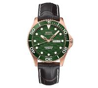 MIDO Ocean Star 200C Orologio da Immersione Automatica Svizzera da Uomo - Cassa in Acciaio Inox da 42,5 mm - Lunetta Girevole in Ceramica - Quadrante con Onde con Giorno, Calendario Data, Pelle verde