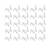 MIDOKSTUA 50pcs Professionale Barbed Fishing Hook Set Accessori Ad Alto Carbonio Acciaio Rotondo Bend per Esche Treble Treble per