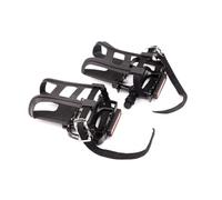 MIDOKSTUA Pedali per bici in lega di alluminio con clip e cinghia per esercizi e biciclette all'aperto, facili da usare, con clip per dita e cinghia