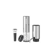 MIDOKSTUA Set apribottiglie elettrico in acciaio inox con bocca larga 35 mm e materiali sicuri per uso alimentare, decanter per vino con aeratore