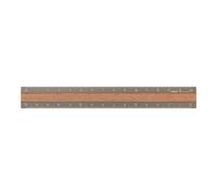 Midori 42304006 Righello, alluminio e legno, 15 cm, grigio