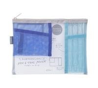 Midori Mesh Pouch, Pen Case, Tool Pouch Blue (Pale)