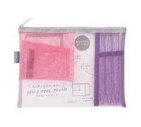 Midori Mesh Pouch, Pen Case, Tool Pouch Pink
