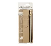 Midori 41824006 - Astuccio portapenne Midori, con fascia per libri, beige, per B6 - A5, semplice, semplice, Biege., Semplice