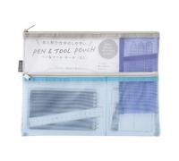 Midori Pen & Tool Pouch Mesh Light Blue NUOVO