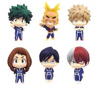 Midoriya Izuku Figure 6 pz/set, Anime Todoroki Shouto/Uraraka Ochako/All-Might Action Figure Statue MHA, Carino Cartoon Cake Topper Figurine da collezione